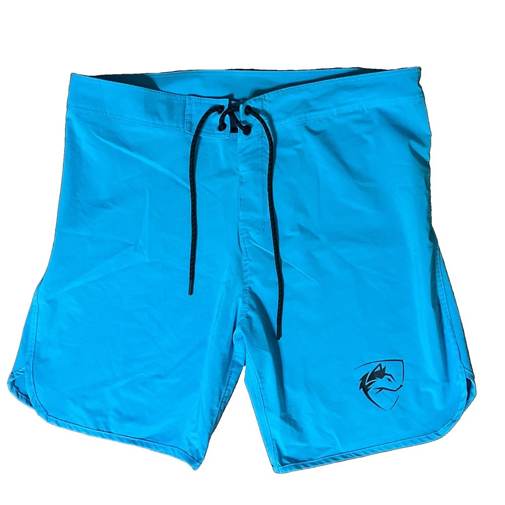 Alphalete 7" Board Shorts Swim Mens M Turquoise Blue NEW